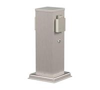 ledscom.de Presa da giardino POLLY per esterni, IP44, sensore crepuscolare, 2 vie, acciaio inox, acciaio inox, angolare, 27 cm