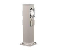 ledscom.de Presa da giardino POLLY per esterni, IP44, timer/timer, 3 vie, acciaio inox, acciaio inox, quadrata, 40 cm