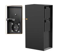 ledscom.de Presa da giardino POMI per esterni, IP44, sensore crepuscolare, 3 vie, acciaio inox, nero, angolare, 23 cm