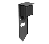 ledscom.de Presa di corrente da giardino PIWI con picchetto a terra per esterni, IP44, singola, acciaio inox, antracite, angolare, 24 cm