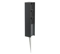 ledscom.de Presa di corrente da giardino POMI con picchetto a terra per esterni, IP44, a 3 vie, antracite, angolare, 33cm
