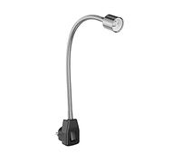 ledscom.de Presa di corrente/lampada da lettura LESCH, collo d'oca, interruttore, cromo/nero, 1x GU10 max. 10W