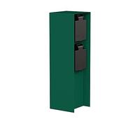 ledscom.de Presa di corrente POMI per esterni, IP44, 2 vie, acciaio inox, verde, quadrata, 23 cm
