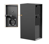 ledscom.de Presa di corrente POMI per esterni, IP44, sensore crepuscolare, 3 vie, acciaio inox, antracite, angolare, 23 cm