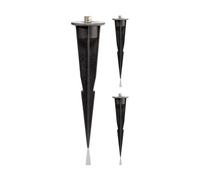 ledscom.de Set di 3 picchetti da giardino per lampade da esterno, neri, 17 cm, ⌀ 45 mm