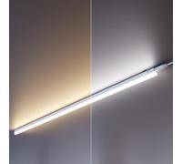 ledscom.de Set di 4 luci LED sottopensile Rigel, temperatura di colore regolabile, 113 cm ciascuna, 14,6W, 1747lm, bianco caldo/bianco