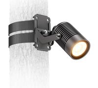 ledscom.de SHINGA faretto da giardino con fissaggio a cinghia per esterni, spina, nero, incl. lampada LED GU10, 33°, 468lm, bianco caldo
