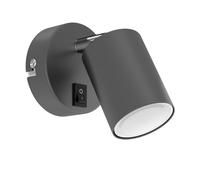 Spot a parete WAIKA con interruttore antracite opaco + lampada LED GU10 bianca a [EEK: F]