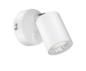 ledscom.de Spot a parete WAIKA, luce singola, con interruttore, GU10, bianco opaco, incl. lampada LED GU10 (bianco caldo, 2,339W, 227lm, 110°)