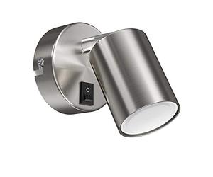 ledscom.de Spot a parete WAIKA, luce singola, con interruttore, GU10, cromo opaco, incl. lampada LED GU10 (bianco caldo, 4,914W, 450lm, 100°)