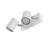 ledscom.de Spot da parete WAIKA, a due luci, con interruttore, bianco opaco, incl. lampade GU10 LED ciascuna 227lm bianco caldo