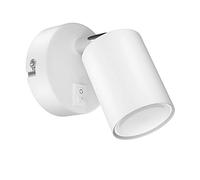 ledscom.de Spot da parete WAIKA, monolampada, con interruttore, GU10, bianco opaco, incl. lampada LED GU10 630lm, bianco