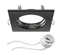 ledscom.de Telaio di montaggio a soffitto RIR Telaio di montaggio nero opaco angolare (LED/Halogen/GU10/MR16/PAR16/50mm) incl. presa GU10