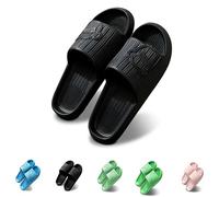 LEDSone 1 pz infradito da spiaggia per doccia per donna uomo Havaianas ad asciugatura rapida pantofole antiscivolo per uso interno da bagno (Nera)