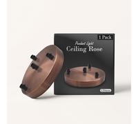 LEDSone 4 pezzi di rosone da soffitto color rame, piastra di montaggio per plafoniera in metallo da 120 mm, con accessori per plafoniera e lampada da parete. (1 confezione)