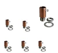 LEDSone 5 pezzi vintage in metallo con filettatura femmina da 10 mm per cavo di blocco e viti di scarico della tensione direttamente nel portalampada fai da te e attacco luce (rame, confezione da 5)