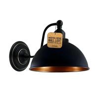 LEDSone Applique murale industrielle vintage, plafonnier rétro en fer E27, luminaire d'intérieur pour cuisine, salle à manger, chambre, restaurant, bar (intérieur doré et noir)