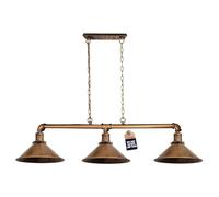 LEDSone Barra luminosa a 3 vie in stile vintage vintage stile steampunk con paralume lampada a sospensione lampada da soffitto in metallo (Brushed Copper with Bulb)