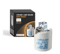 LEDSone Ceramic Porcelain ES27 E27 Edison Screw Heat Vintage Lamp Light Bulb Holder with Mounting Bracket (1 Pc, Shape 6)