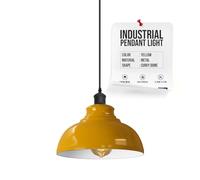 LEDSone Industrial Pendant Light Retro Chandelier Ceiling Light Vintage Lamp Ceiling Lighting Metal Shade for Restaurant Living Room Bedroom Kitchen Hallway Bar (Giallo)