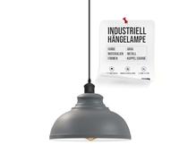 LEDSone Industrial Pendant Light Retro Chandelier Ceiling Light Vintage Lamp Ceiling Lighting Metal Shade for Restaurant Living Room Bedroom Kitchen Hallway Bar (Grigio)