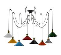LEDSone Industrial Pendant Lighting 8 Heads, Adjustable DIY Vintage Style Spider Semi Flush Mount Ceiling Light Chandelier, Hanging Lamp Fixture for Dining Room, Kitchen Bedroom, Farmhouse (Multi)