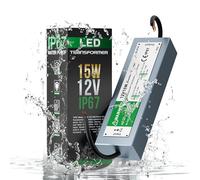 LEDSone IP67 Trasformatore di alimentazione LED DC 12V impermeabile 15W AC 90-250V Uscita senza sfarfallio, trasformatore esterno per illuminazione da giardino, pompe per acqua da laghetto