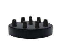 LEDSone Kit di Illuminazione Industriale Rosone da Soffitto a 8 Uscite Baldacchino 120mm per Lampada a Sospensione Plafoniera Lampada da Parete Lampadario, Nero 8 Fori con Staffa e Piastra da Soffitto