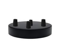 LEDSone Kit di luci a baldacchino da soffitto industriale a 4 uscite da 120 mm per lampada a sospensione, lampada da soffitto, lampada da parete, lampadario nero, 4 fori con staffa per piastra a
