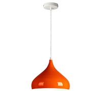 LEDSone Lampada a sospensione da soffitto moderna vintage con paralume in metallo con base E27 e altezza regolabile per soggiorno, camera da letto, sala da pranzo (Arancione - 1 confezione)
