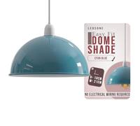 LEDSone Lampada a sospensione da soffitto vintage industriale in metallo da 21 cm, facile da installare, per soggiorni, camere da letto, cucina, sala da pranzo, ristorante (Cyan Blue, 1 Pack)