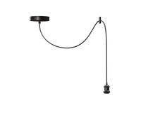 LEDSone Lampada a sospensione industriale vintage con attacco E27, rosone da soffitto da 10 cm, cavo in tessuto regolabile nero da 2 m, lampada in metallo per cucina, soggiorno, bar