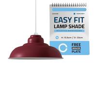 LEDSone Lampada a sospensione industriale vintage Easy Fit con paralume in metallo e piastra di riduzione (E27), per camera da letto e soggiorno (Borgogna)