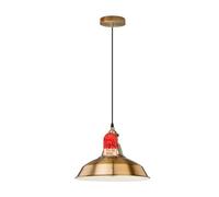 LEDSone Lampada a sospensione moderna vintage in metallo da soffitto in ottone giallo con cavo regolabile da 95 cm