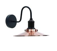 LEDSone Lampada da parete in rame con braccio a collo di cigno e attacco E27 (confezione da 1)