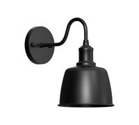 LEDSone Lampada da parete industriale Steampunk Water Pipe Vintage E27 Applique Accents Doppia lampada da parete per soggiorno Bar Cucina Sala da pranzo (Cupola - Nero)