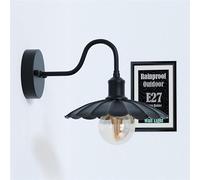 LEDSone Lampada da parete industriale Steampunk Water Pipe Vintage E27 Applique Accents Doppia lampada da parete per soggiorno Bar Cucina Sala da pranzo (Paralume per ombrellone - Nero)