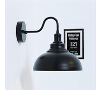 LEDSone Lampada da parete industriale Steampunk Water Pipe Vintage E27 Applique Accents Doppia lampada da parete per soggiorno Bar Cucina Sala da pranzo (Curvy - Nero)