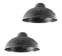 LEDSone Lampada da soffitto industriale moderna con paralume curvo in metallo, 29 cm facile da montare, con piastra di riduzione gratuita (1) (2, Argento spazzolato)