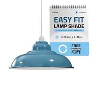 LEDSone Lampada da soffitto industriale sospesa, paralume, plafoniere retrò da cucina, illuminazione vintage in metallo loft bar, paralume rustico a sospensione (blu ciano 1, 1 confezione)