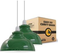 LEDSone Lampada da soffitto retrò, in metallo rustico industriale, curva, facile da montare, paralume vintage per lampade a sospensione, lampade da tavolo, applique, camera da letto, cucina (verde