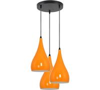 LEDSone Lampadario a sospensione a 3 teste, moderno in metallo a goccia a goccia, lampada a sospensione a grappolo con attacco E27 per soggiorno, camera da letto, sala da pranzo, corridoi (Orange)