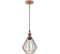 LEDSone Lampadario a sospensione a soffitto vintage retrò in oro rosa con paralumi a gabbia metallica, supporto E27 Kit lampada a sospensione per interni