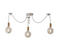 LEDSone Lampadario industriale Edison a 3 teste E27, regolabile, a forma di ragno, con attacco a soffitto (Oro)