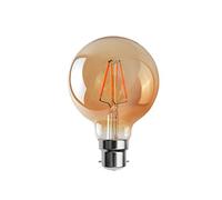 LEDSone Lampadina a filamento Edison a globo dimmerabile a LED retrò vintage, in vetro oro fumé, attacco Edison E27/B22 (G95 B22 4w - Confezione da 1)