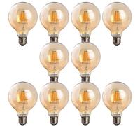 LEDSone Lampadina LED Edison dimmerabile 8W 450 lumen, forma globo G95, vetro trasparente, bianco caldo 2700K, luce di Natale, attacco standard E27 (10)