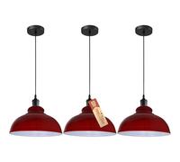 LEDSone Modern Vintage Pendant Light Industriale Plafoniera Ideale per Sale da Pranzo, Bar, Club e Ristoranti Base E27 (Rosso Curvo, Nessuna Lampadina)