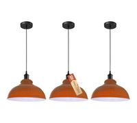 LEDSone Modern Vintage Pendant Light Industriale Plafoniera Ideale per Sale da Pranzo, Bar, Club e Ristoranti Base E27 (Rosso Curvo, Nessuna Lampadina) (Curvy - Arancione (senza lampadina))