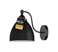 LEDSone Moderno Vintage Retro Industriale Collo di Cigno Braccio in Metallo E27 Sconce Montaggio A Parete Set Luce Apparecchio per Soggiorno Sala da Pranzo Cucina, Arancione (Nero)