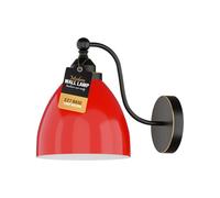 LEDSone Moderno Vintage Retro Industriale Collo di Cigno Braccio in Metallo E27 Sconce Montaggio A Parete Set Luce Apparecchio per Soggiorno Sala da Pranzo Cucina, Arancione (Rosso)